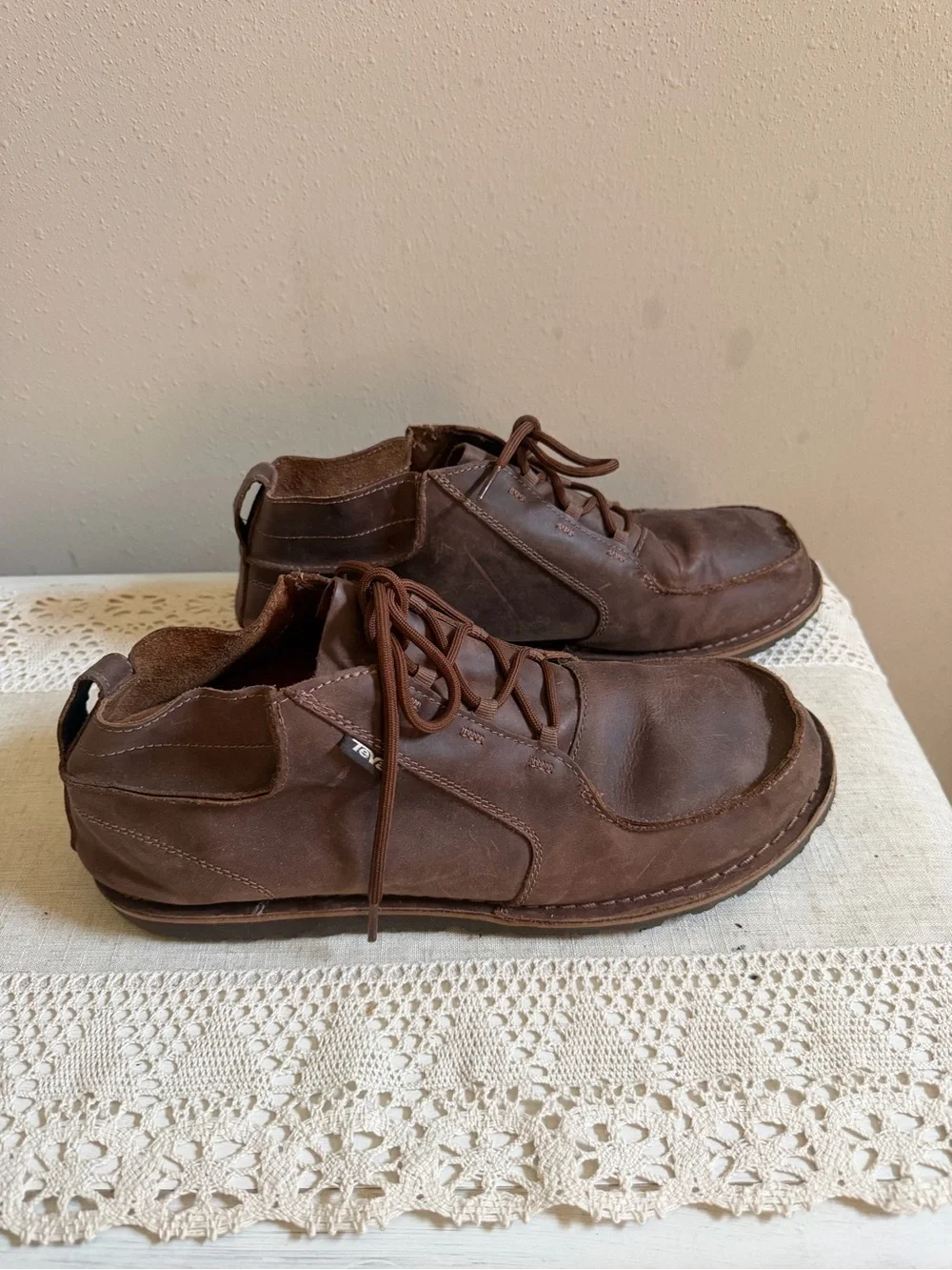 Teva Boots Mens 13 Brown Leather Mush Atoll Chukka Ankle Lace Up Casual 1009164